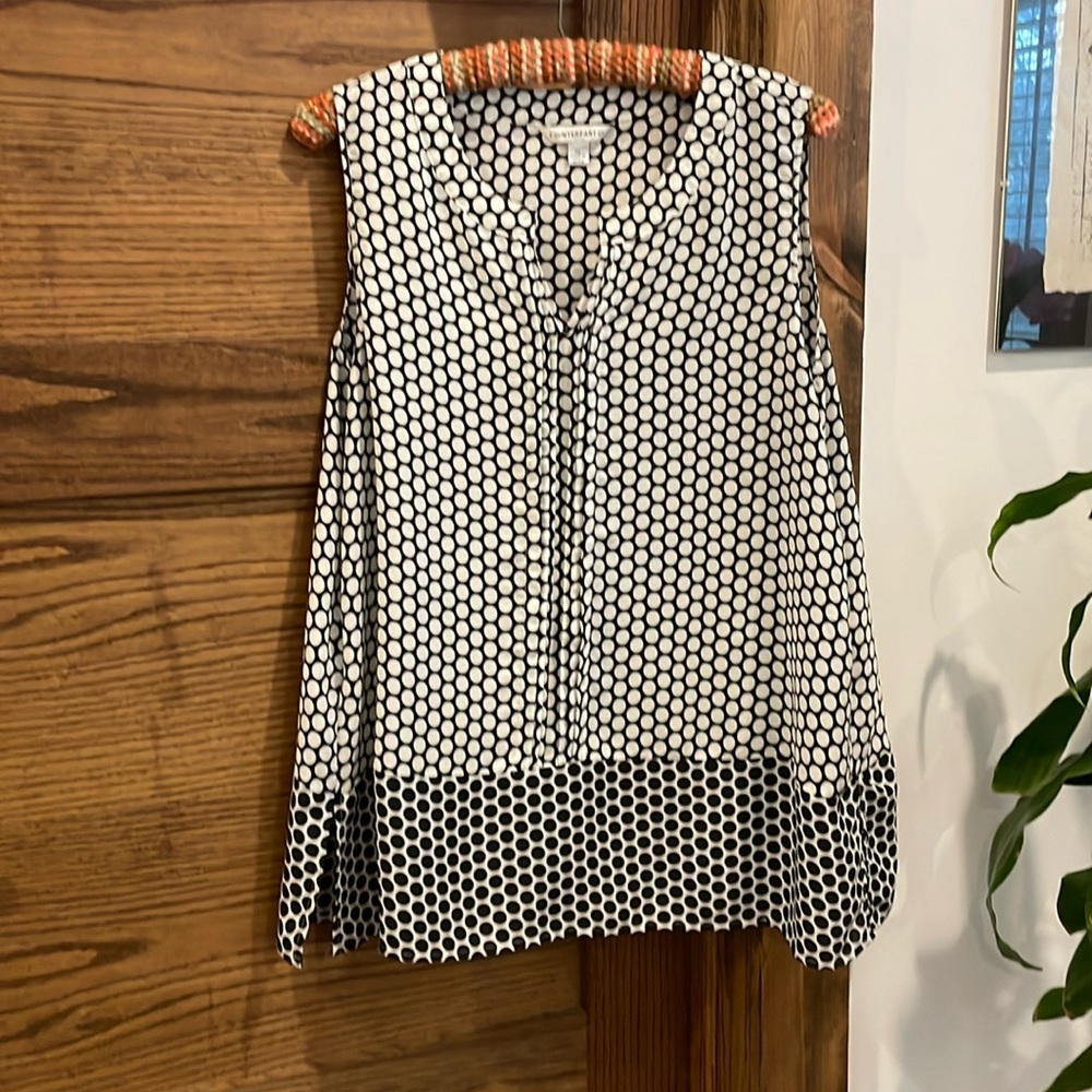 Counterparts, black and white polkadot tank top